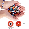 120Pcs 12 Colors Handmade Evil Eye Lampwork Round Bead Strands LAMP-SZ0001-11-2