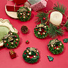 Plastic Mini Christmas Wreath DJEW-WH0042-96-4