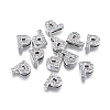 Alloy Initial Slide Charms with Grade A Rhinestones ALRI-R032-P-FF-1