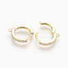 Brass Micro Pave Cubic Zirconia Huggie Hoop Earring Findings KK-O112-13-3