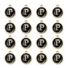 Golden Plated Alloy Charms LS-ENAM-S118-02P-2