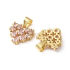 Brass Micro Pave Cubic Zirconia Charms CU-CBA03AF-18A-01-2