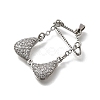 Brass Micro Pave Cubic Zirconia Charms KK-P336-03B-P-2