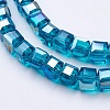 Electroplate Glass Beads Strands X-EGLA-R030-6x6mm-14-3