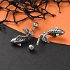 Fish 316 Surgical Stainless Steel Dangle Belly Button Rings EJEW-G416-15AS-2