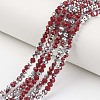 Electroplate Opaque Glass Beads Strands EGLA-A034-P8mm-M06-1
