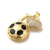 Rack Plating Brass with Cubic Zirconia Pendants and Enamel KK-Z086-04G-2