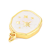 Real 18K Gold Plated Rack Plating Brass Enamel Pendants KK-M293-29G-01-2