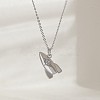 Ocean Summer Brass Pave Clear Cubic Zirconia Pendant Necklaces FS-WG82AA1-18-1