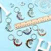 7Pcs Natural & Synthetic Mixed Stone Moon Keychains KEYC-FS00043-6