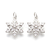 Brass Micro Pave Cubic Zirconia Pendants KK-F774-10P-NR-1