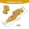 Flower & Leaf Glass Rhinestone Embroidery Cloth Sew on Appliques PATC-WH0008-131-2