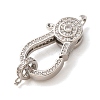 Brass Micro Pave Clear Cubic Zirconia Lobster Claw Clasps CU-CBA2907-15P-2
