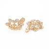 Brass Micro Pave Clear Cubic Zirconia Peg Bails Pendants KK-S364-089-2