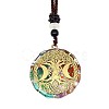 Orgonite Chakra Natural & Synthetic Mixed Stone Pendant Necklaces PZ4674-21-1