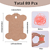 80Pcs Bone Shape Paper Thread Winding Boards SENE-SC0001-09B-2