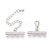 Brass Micro Pave Cubic Zirconia Chain Extender ZIRC-Q022-031P-NR-2