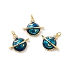 Rack Plating Brass Micro Pave Cubic Zirconia Pendants KK-D074-31G-2