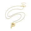 Brass & Plastic Pearl Letter Pendant Box Chain Necklaces for Women NJEW-U017-01G-16-3