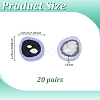 20 Pairs Eye Polyester Embroidery Sew on Cloth Patches PATC-PH0001-85-2