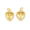 Real 18K Gold Plated Brass Inlaid Cubic Zirconia Charms ZIRC-L100-074G-02-1