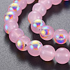 Spray Painted Glass Beads Strands GGLA-S058-001C-01-3