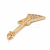Rack Plating Brass Micro Pave Clear Cubic Zirconia Pendants KK-M229-21G-3