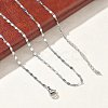 2MM 304 Stainless Steel Oval Link Chain Necklaces NJEW-D328-02P-4