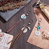3Pcs Faux Suede Cord & Alloy Keychains HJEW-BC00123-4