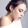 2 Sets 2 Colors Filigree Leaf Pendant Neclace & Dangle Earrings SJEW-FI0001-03-4