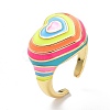 Brass Enamel Cuff Rings RJEW-P023-21G-E-1