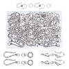 60 Sets 3 Style Tibetan Style Alloy Hook and Eye Clasps PALLOY-AR0001-21-1