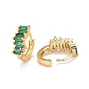 Cubic Zirconia Rectangle Hoop Earrings EJEW-A069-16G-E-2