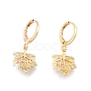 Clear Cubic Zirconia Leaf Dangle Leverback Earrings EJEW-N012-107LG-2