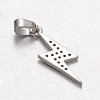 Lightning Bolt Brass Micro Pave Cubic Zirconia Pendants X-KK-K109-26P-2