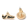 Brass Enamel Stud Earrings EJEW-Z080-01G-5