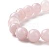 Natural Rose Quartz Bead Stretch Bracelets X-BJEW-K212-C-045-3