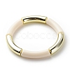 Acrylic Curved Tube Beaded Stretch Bracelet for Women BJEW-JB08439-05-1
