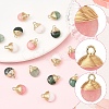 4Pcs 4 Styles Natural White Jade & Green Aventurine & Ruby in Zoisite Flat Round Charms G-YW0002-63-2