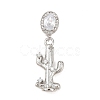 Brass Micro Pave Clear Cubic Zirconia Pendants KK-Z151-12P-02-1