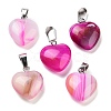 Natural Banded Agate Charms LS-HEAR-PW0001-057-31-1