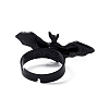 Halloween Themed Alloy Bat Adjustable Ring for Woman RJEW-L105-01-3