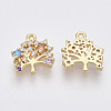 Brass Cubic Zirconia Charms X-KK-Q761-27G-NF-2