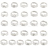 26Pcs 26 Style Initial Letter A~Z Clear Cubic Zirconia Adjustable Rings Set RJEW-Q781-17P-1