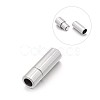 Tarnish Resistant Smooth 304 Stainless Steel Column Magnetic Clasps with Glue-in Ends STAS-E089-12A-1