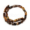 Natural Tiger Eye Twist Column Beads Strands G-L240-04-2