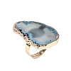 Natural Agate Cuff Rings RJEW-Q035-02G-4