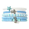 5Pcs 5 Style Polymer Clay Heishi Surfer Stretch Bracelets Set BJEW-TA00370-1