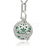 Silver Color Plated Brass Hollow Round Cage Pendants KK-J216-16S-2