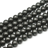 Frosted Non-magnetic Synthetic Hematite Round Bead Strands G-J344-4mm-1